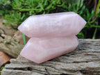 Polished Double Terminated Gemmy Rose Quartz Crystals x 6 From Madagascar - Toprock Gemstones and Minerals 