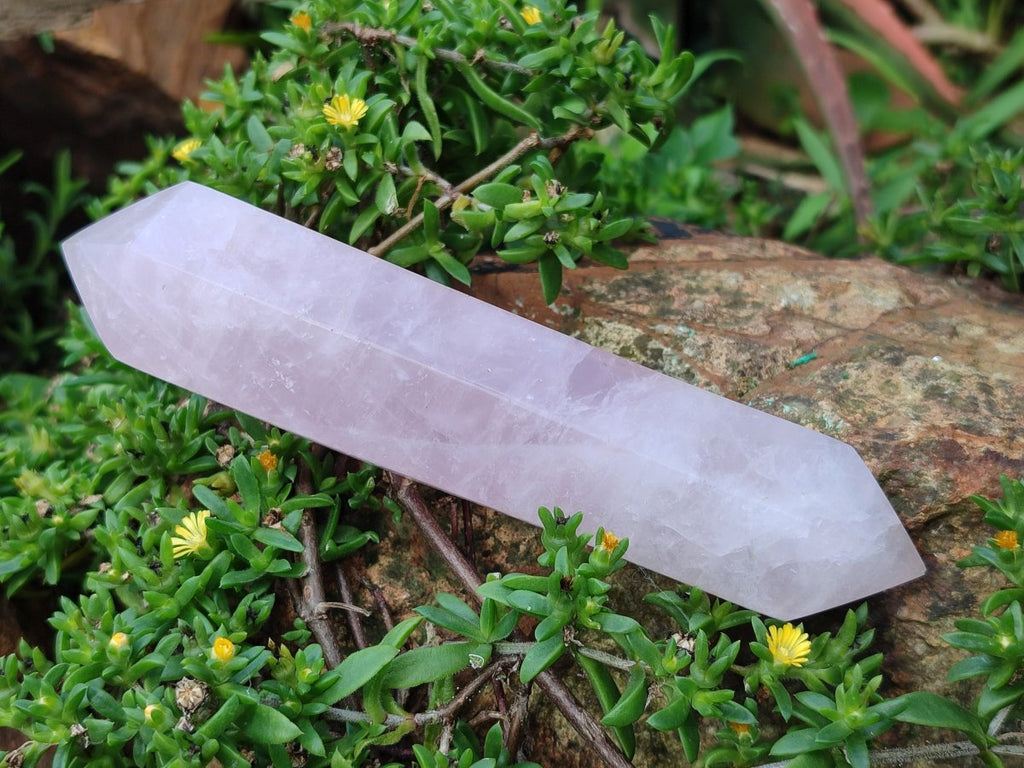 Polished Double Terminated Gemmy Rose Quartz Crystals x 6 From Madagascar - Toprock Gemstones and Minerals 