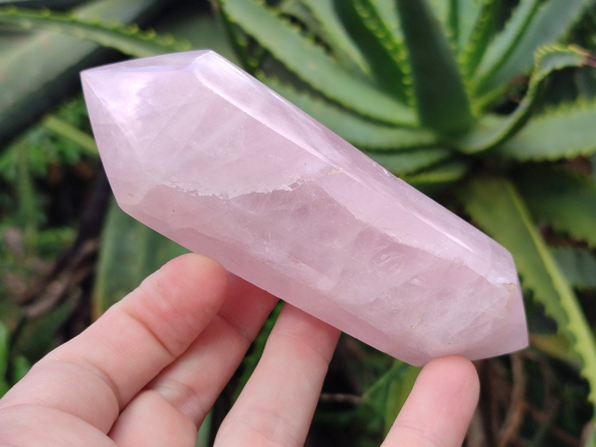 Polished Double Terminated Gemmy Rose Quartz Crystals x 6 From Madagascar - Toprock Gemstones and Minerals 