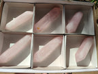 Polished Double Terminated Gemmy Rose Quartz Crystals x 6 From Madagascar - Toprock Gemstones and Minerals 