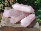 Polished Double Terminated Gemmy Rose Quartz Crystals x 6 From Madagascar - Toprock Gemstones and Minerals 