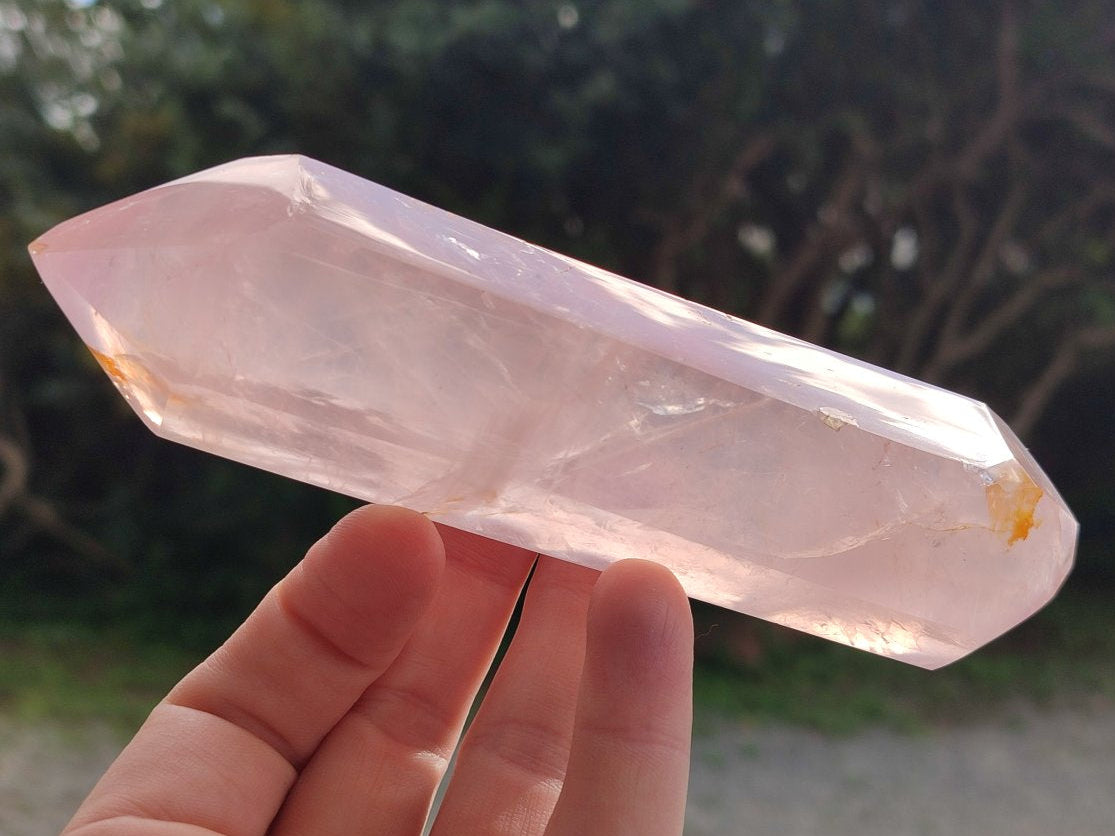Polished Double Terminated Gemmy Rose Quartz Crystals x 6 From Madagascar - Toprock Gemstones and Minerals 