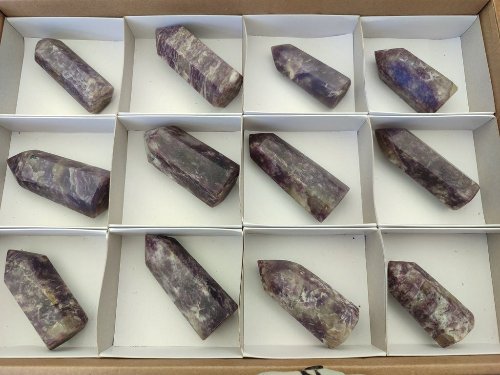 Polished Lepidolite Display Crystals x 12 From Ambatondrazaka, Madagascar - Toprock Gemstones and Minerals 
