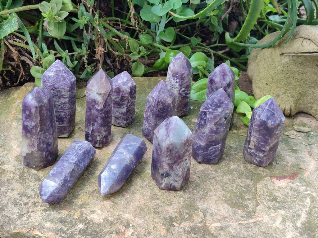 Polished Lepidolite Display Crystals x 12 From Ambatondrazaka, Madagascar - Toprock Gemstones and Minerals 