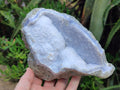 Natural Blue Lace Agate Geode Specimens x 3 From Nsanje, Malawi - Toprock Gemstones and Minerals 