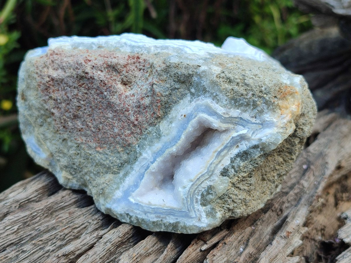 Natural Blue Lace Agate Geode Specimens x 3 From Nsanje, Malawi - Toprock Gemstones and Minerals 