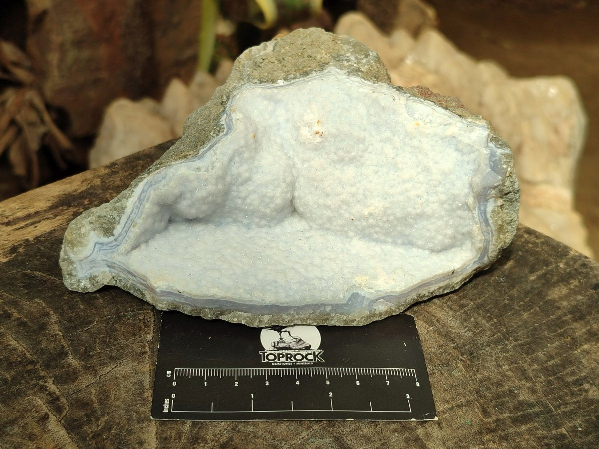 Natural Blue Lace Agate Geode Specimens x 3 From Nsanje, Malawi - Toprock Gemstones and Minerals 