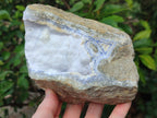 Natural Blue Lace Agate Geode Specimens x 3 From Nsanje, Malawi - Toprock Gemstones and Minerals 