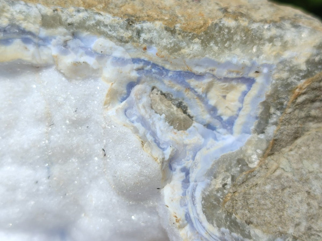 Natural Blue Lace Agate Geode Specimens x 3 From Nsanje, Malawi - Toprock Gemstones and Minerals 