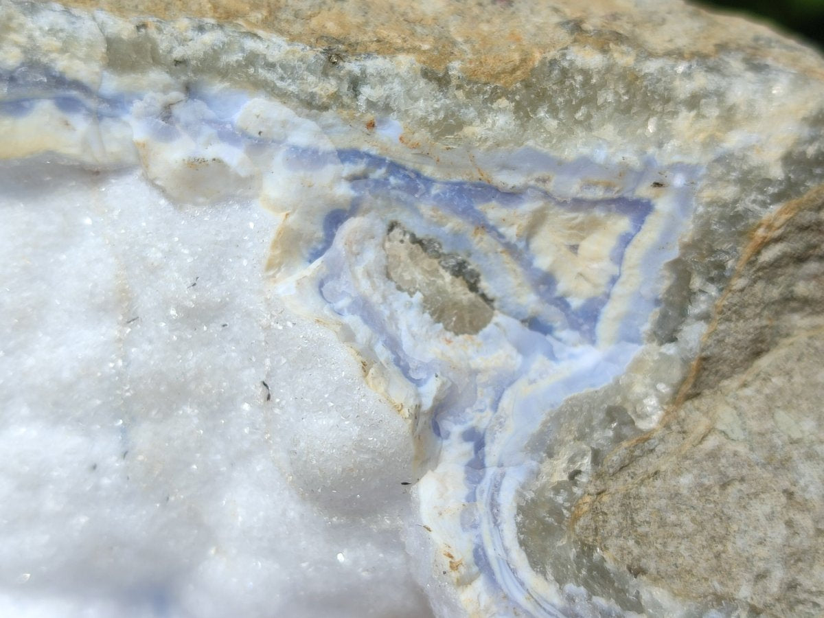 Natural Blue Lace Agate Geode Specimens x 3 From Nsanje, Malawi - Toprock Gemstones and Minerals 