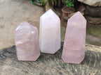 Polished Gemmy Rose Quartz Crystals x 3 From Madagascar - Toprock Gemstones and Minerals 