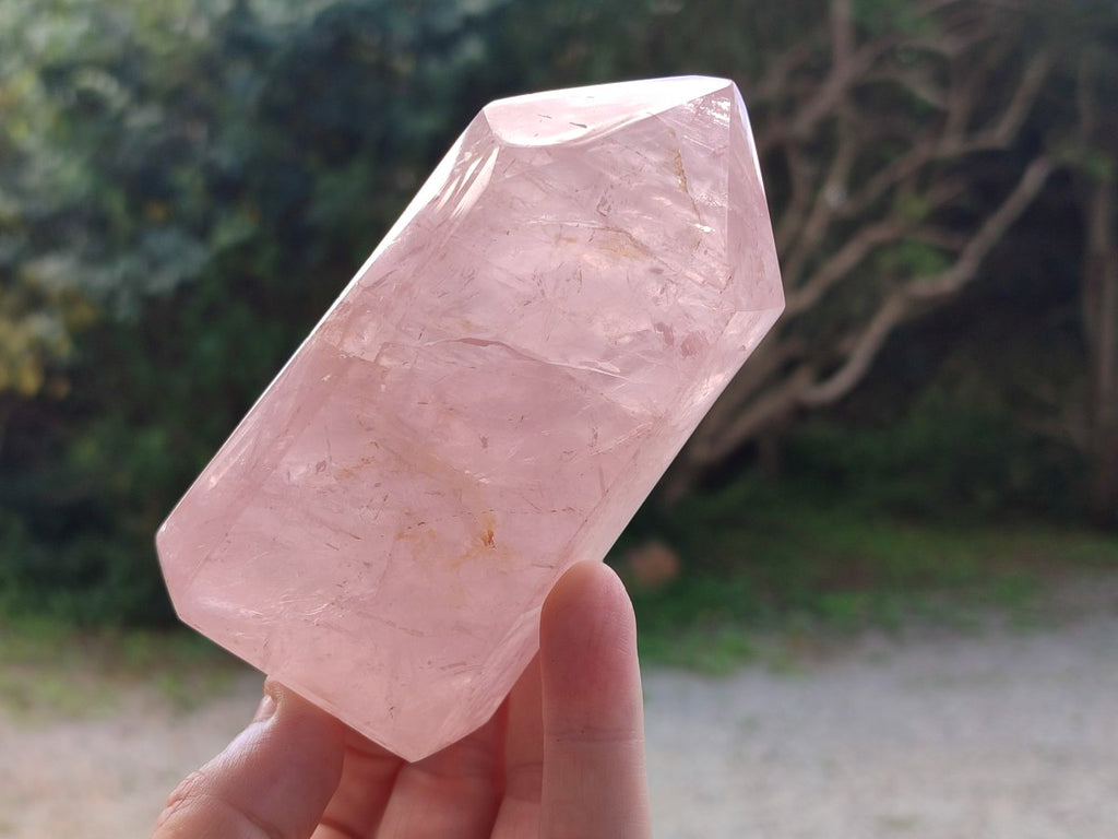 Polished Gemmy Rose Quartz Crystals x 3 From Madagascar - Toprock Gemstones and Minerals 