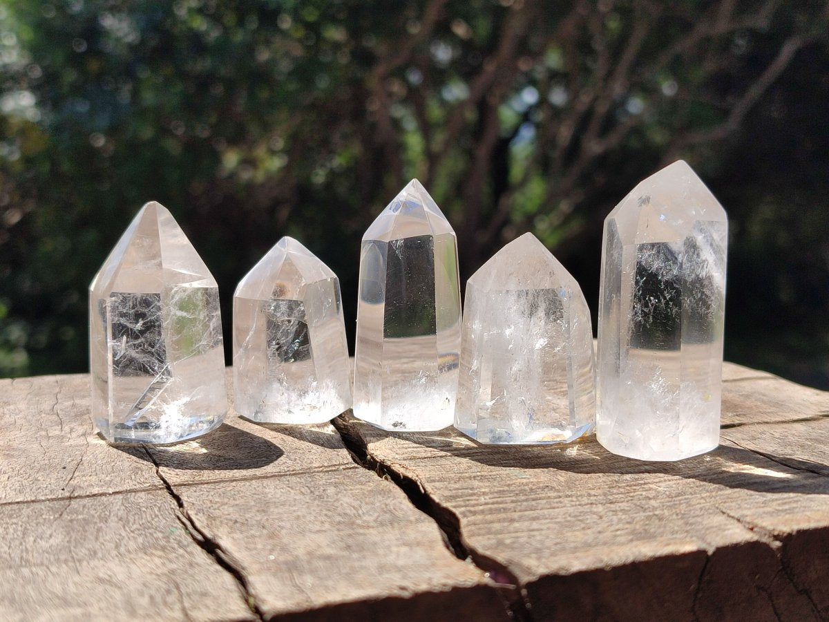 Polished Clear Quartz Crystals x 20 From Madagascar - Toprock Gemstones and Minerals 