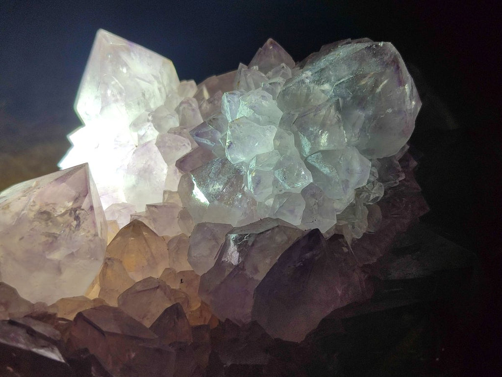 Natural Sunburst Cactus Flower Spirit Amethyst Clusters x 2 From Boekenhouthoek, South Africa - Toprock Gemstones and Minerals 