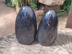 Polished Black Tourmaline Standing Free Forms x 2 From Madagascar - Toprock Gemstones and Minerals 