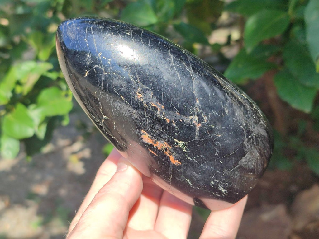 Polished Black Tourmaline Standing Free Forms x 2 From Madagascar - Toprock Gemstones and Minerals 