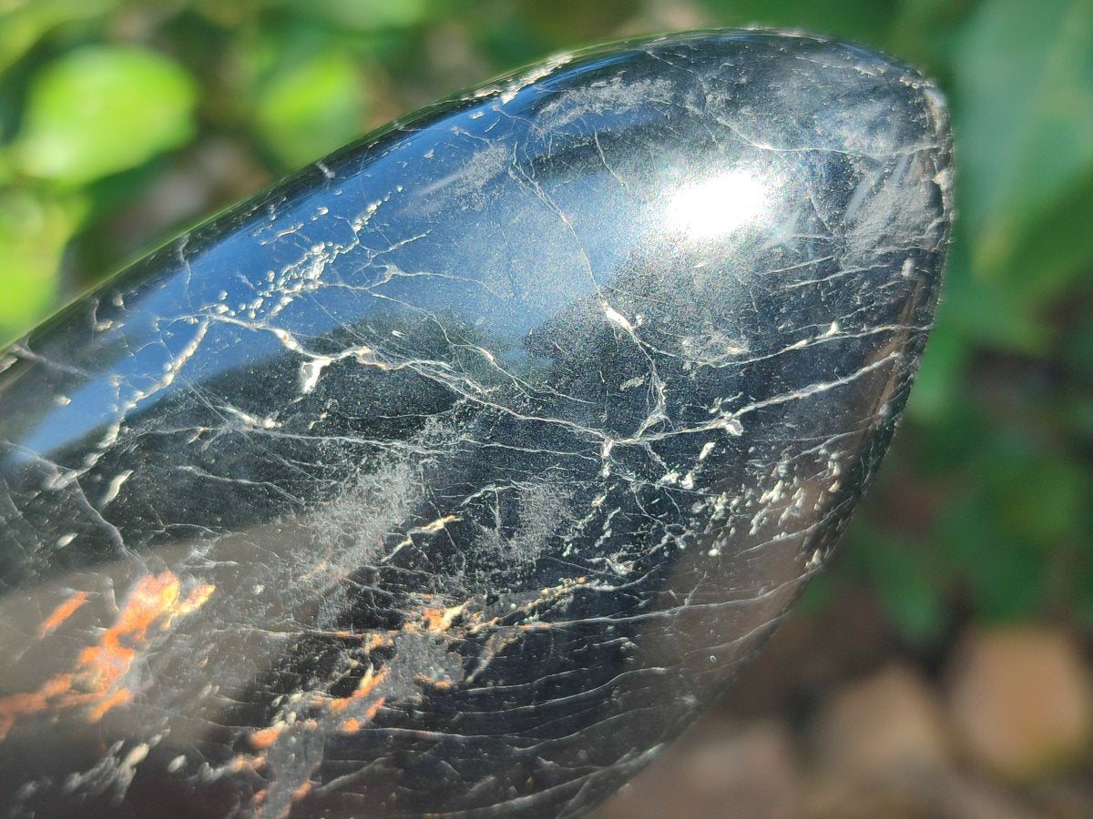 Polished Black Tourmaline Standing Free Forms x 2 From Madagascar - Toprock Gemstones and Minerals 