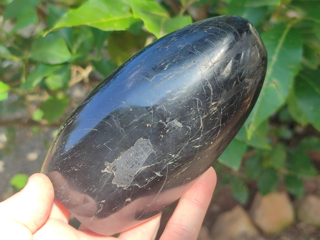 Polished Black Tourmaline Standing Free Forms x 2 From Madagascar - Toprock Gemstones and Minerals 