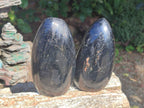 Polished Black Tourmaline Standing Free Forms x 2 From Madagascar - Toprock Gemstones and Minerals 