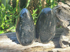 Polished Black Tourmaline Standing Free Forms x 2 From Madagascar - Toprock Gemstones and Minerals 