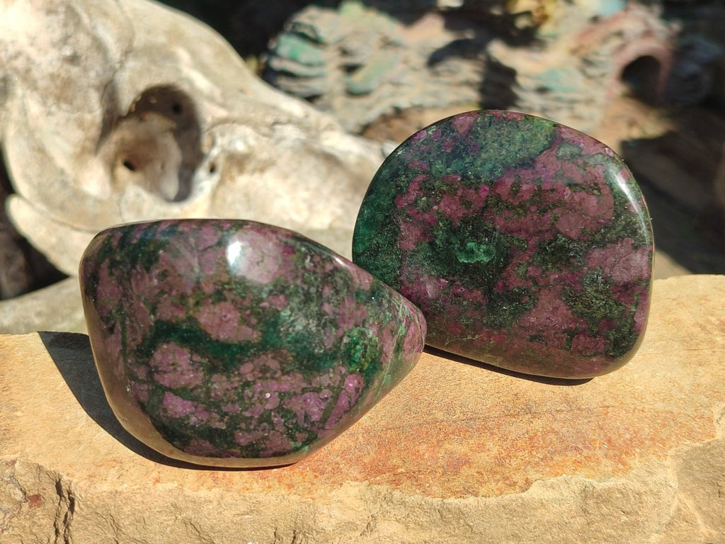 Polished Ruby Corundum In Chrome Verdite Free Forms x 6 From Mutoko, Zimbabwe - Toprock Gemstones and Minerals 
