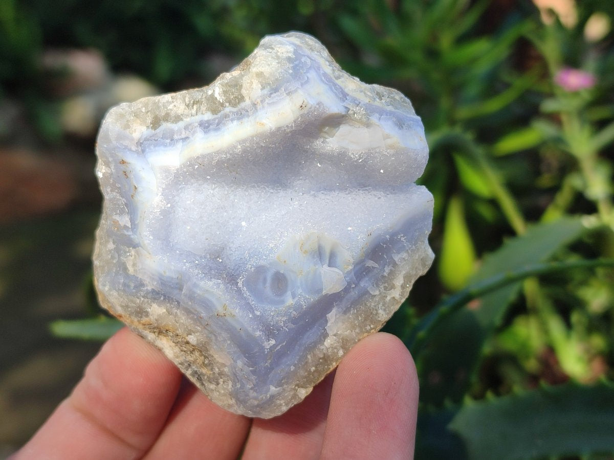 Natural Blue Lace Agate Geode Specimens x 24 From Nsanje, Malawi - Toprock Gemstones and Minerals 