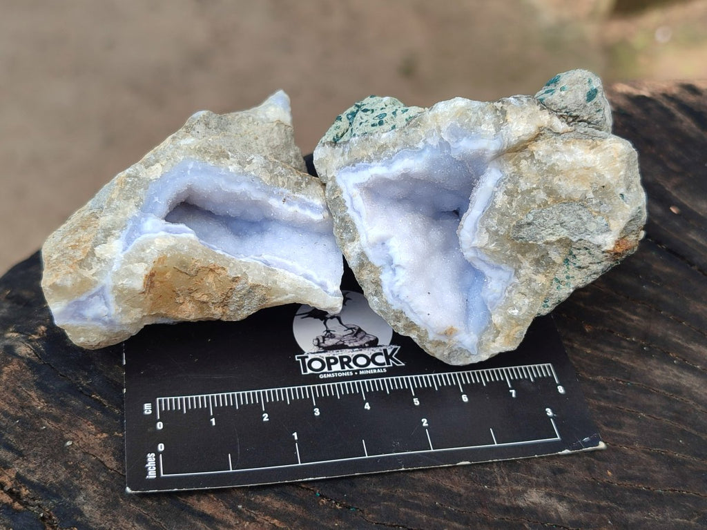 Natural Blue Lace Agate Geode Specimens x 24 From Nsanje, Malawi - Toprock Gemstones and Minerals 
