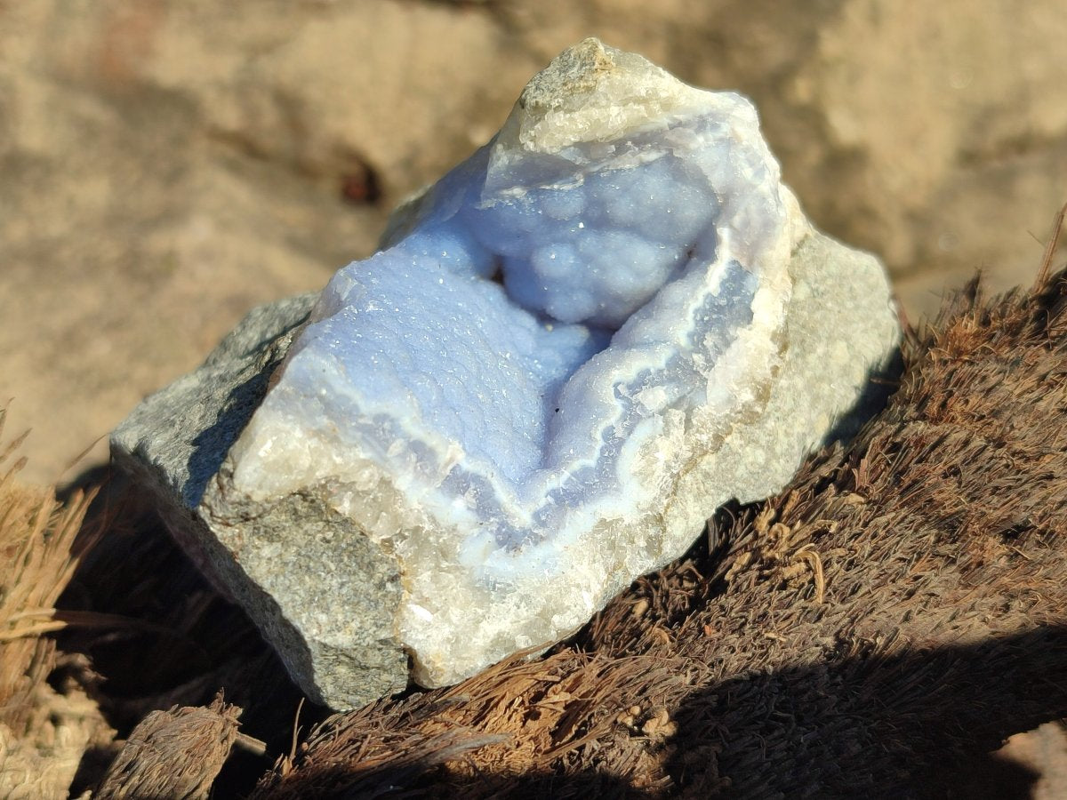 Natural Blue Lace Agate Geode Specimens x 24 From Nsanje, Malawi - Toprock Gemstones and Minerals 