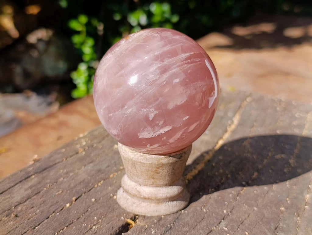 Polished Gemmy Star Rose Quartz Spheres x 3 From Madagascar - Toprock Gemstones and Minerals 