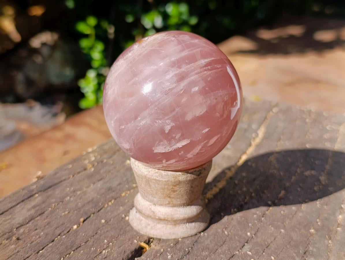 Polished Gemmy Star Rose Quartz Spheres x 3 From Madagascar - Toprock Gemstones and Minerals 