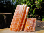 Natural Rhombohedral Sunset Orange Calcite Specimens x 4 From Spitzkop, Namibia - Toprock Gemstones and Minerals 