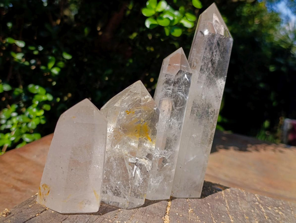 Polished Clear Quartz Display Crystals x 4 From Madagascar - Toprock Gemstones and Minerals 