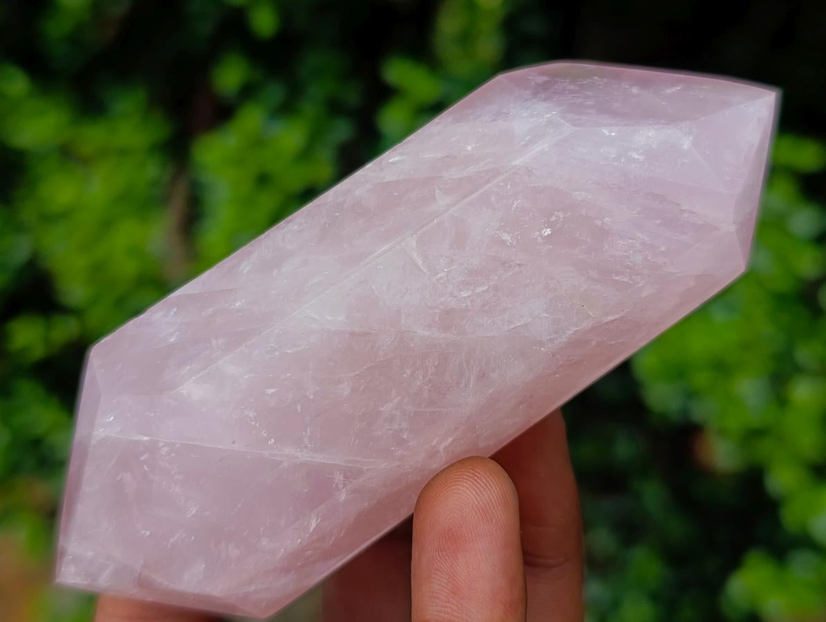 Polished Double Terminated Gemmy Rose Quartz Crystals x 6 From Madagascar - Toprock Gemstones and Minerals 