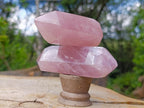 Polished Double Terminated Gemmy Rose Quartz Crystals x 6 From Madagascar - Toprock Gemstones and Minerals 