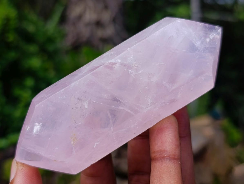 Polished Double Terminated Gemmy Rose Quartz Crystals x 6 From Madagascar - Toprock Gemstones and Minerals 