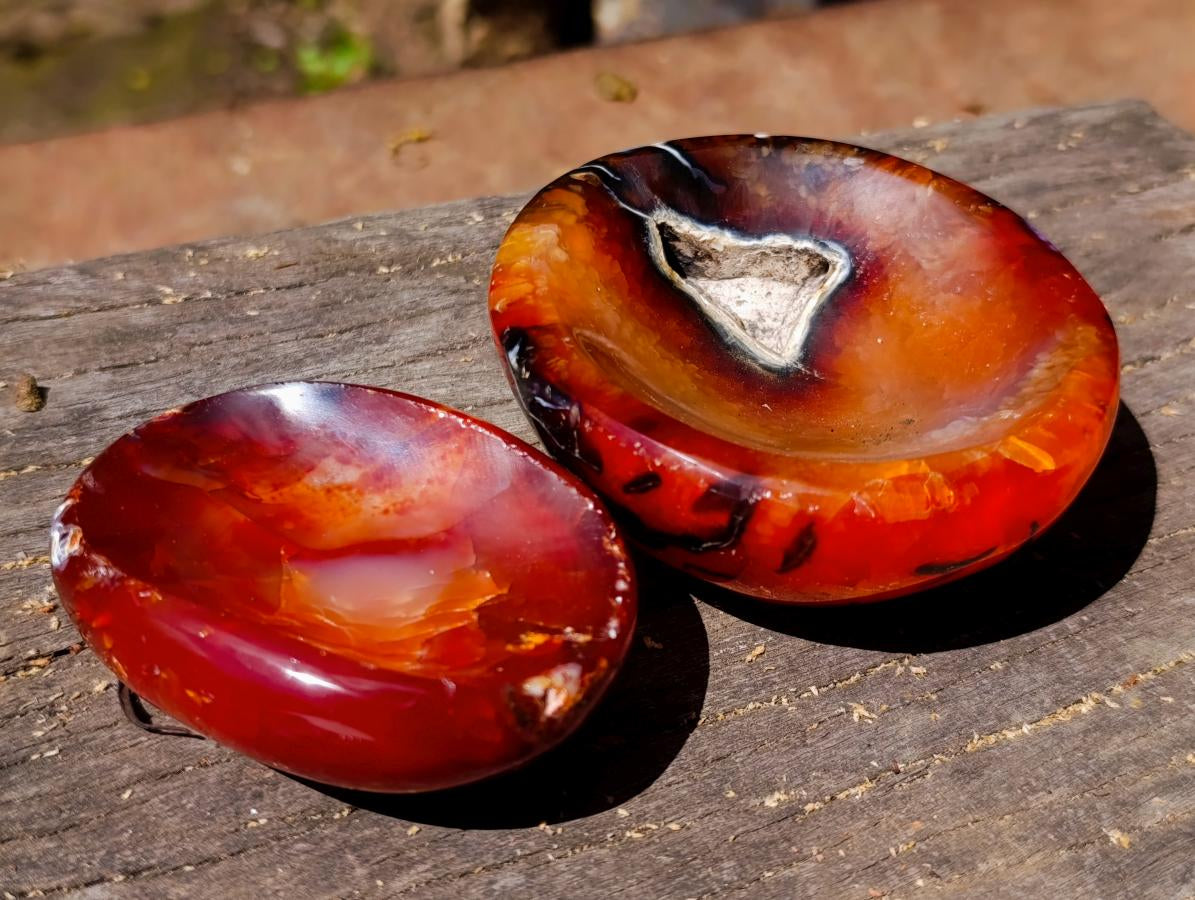 Polished Carnelian Agate Gemstone Bowls x 6 From Madagascar - Toprock Gemstones and Minerals 