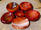 Polished Carnelian Agate Gemstone Bowls x 6 From Madagascar - Toprock Gemstones and Minerals 