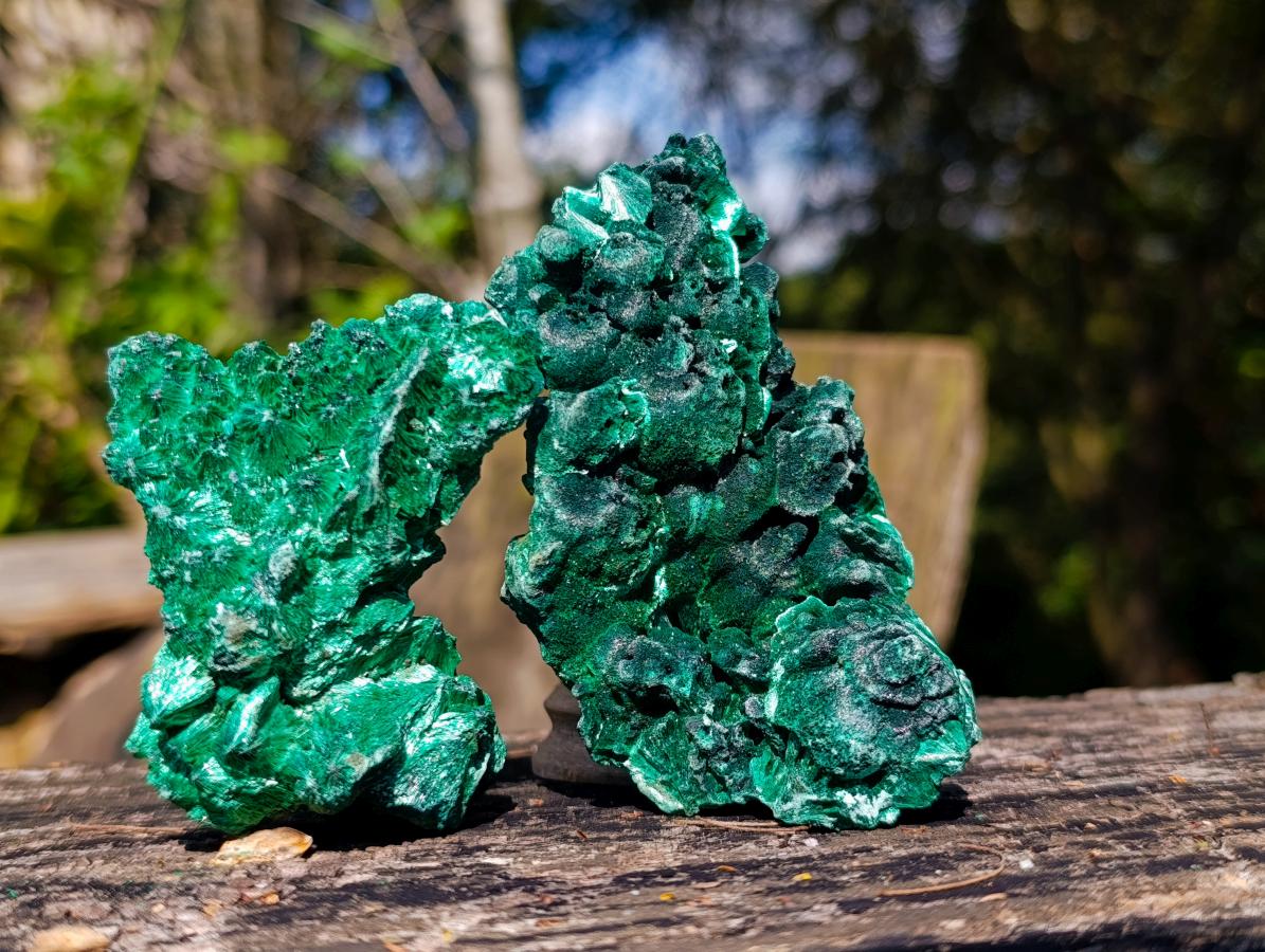 Natural Silky Malachite Specimens x 6 From Kasompe, Congo - Toprock Gemstones and Minerals 