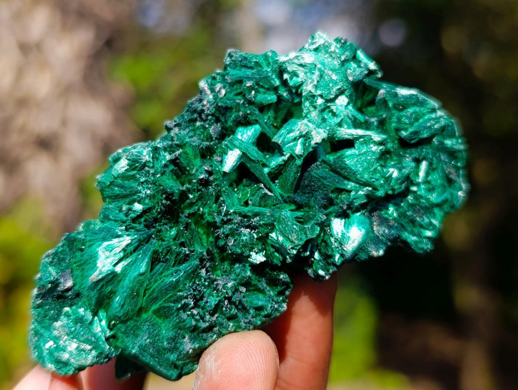 Natural Silky Malachite Specimens x 6 From Kasompe, Congo - Toprock Gemstones and Minerals 
