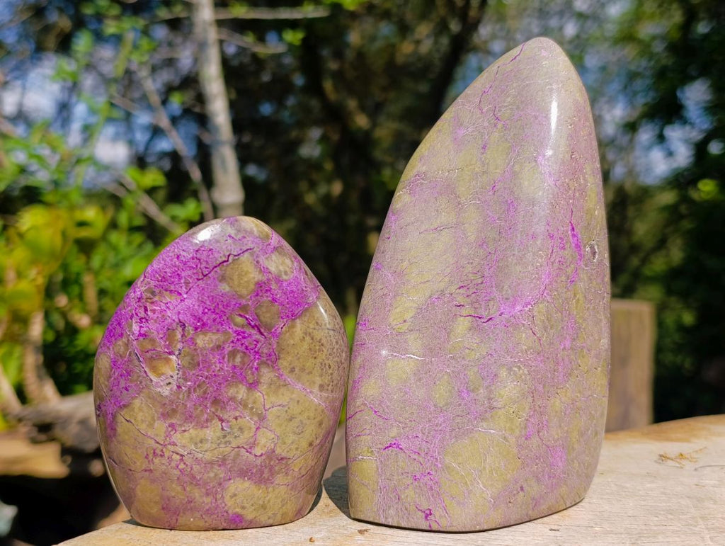 Polished Stichtite Standing Display Pieces x 2 From Barberton, South Africa - Toprock Gemstones and Minerals 