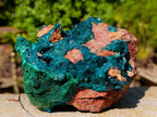 Natural Large Dioptase on Dolomite Specimen with Malachite x 1 From Likasi, Congo - Toprock Gemstones and Minerals 