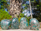 Polished Emerald Mica 'Mutokolite' Standing Free Forms x 4 From Mutoko, Zimbabwe - Toprock Gemstones and Minerals 