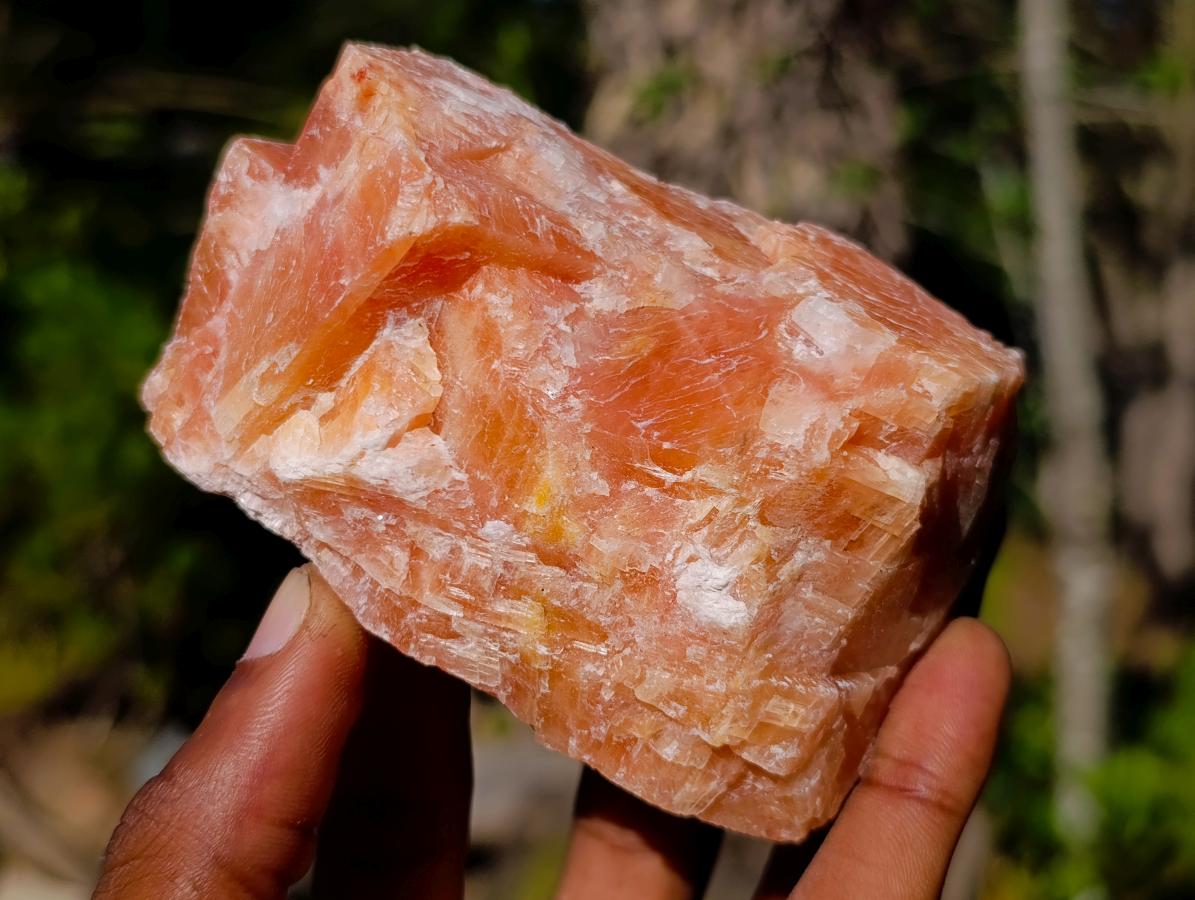 Natural Rhombohedral Sunset Orange Calcite Specimens x 12 From Spitzkop, Namibia - Toprock Gemstones and Minerals 