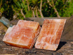Natural Rhombohedral Sunset Orange Calcite Specimens x 12 From Spitzkop, Namibia - Toprock Gemstones and Minerals 