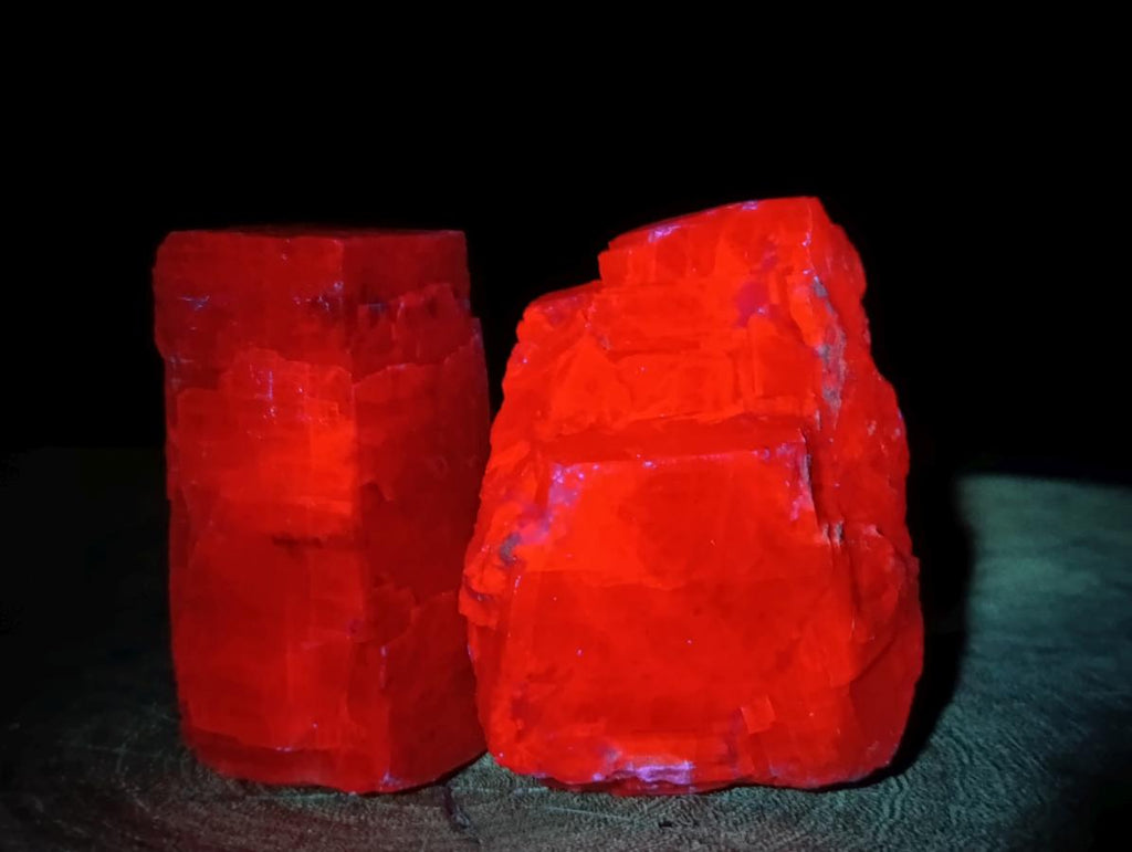 Natural Rhombohedral Sunset Orange Calcite Specimens x 12 From Spitzkop, Namibia - Toprock Gemstones and Minerals 