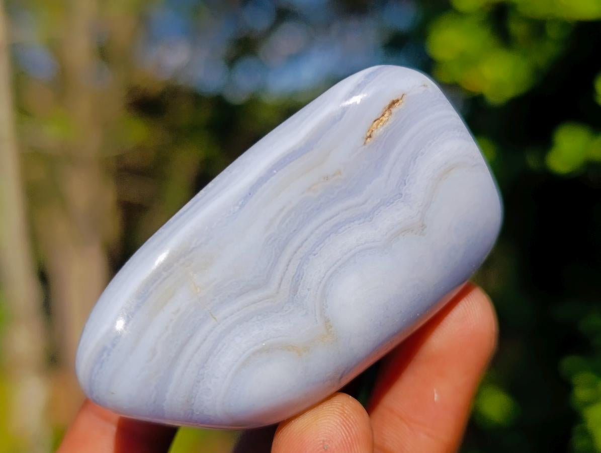 Polished Blue Lace Agate Tumbled Free Forms x 24 From Nsanje, Malawi - Toprock Gemstones and Minerals 