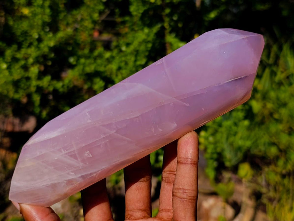Polished Double Terminated Gemmy Rose Quartz Crystals x 3 From Madagascar - Toprock Gemstones and Minerals 