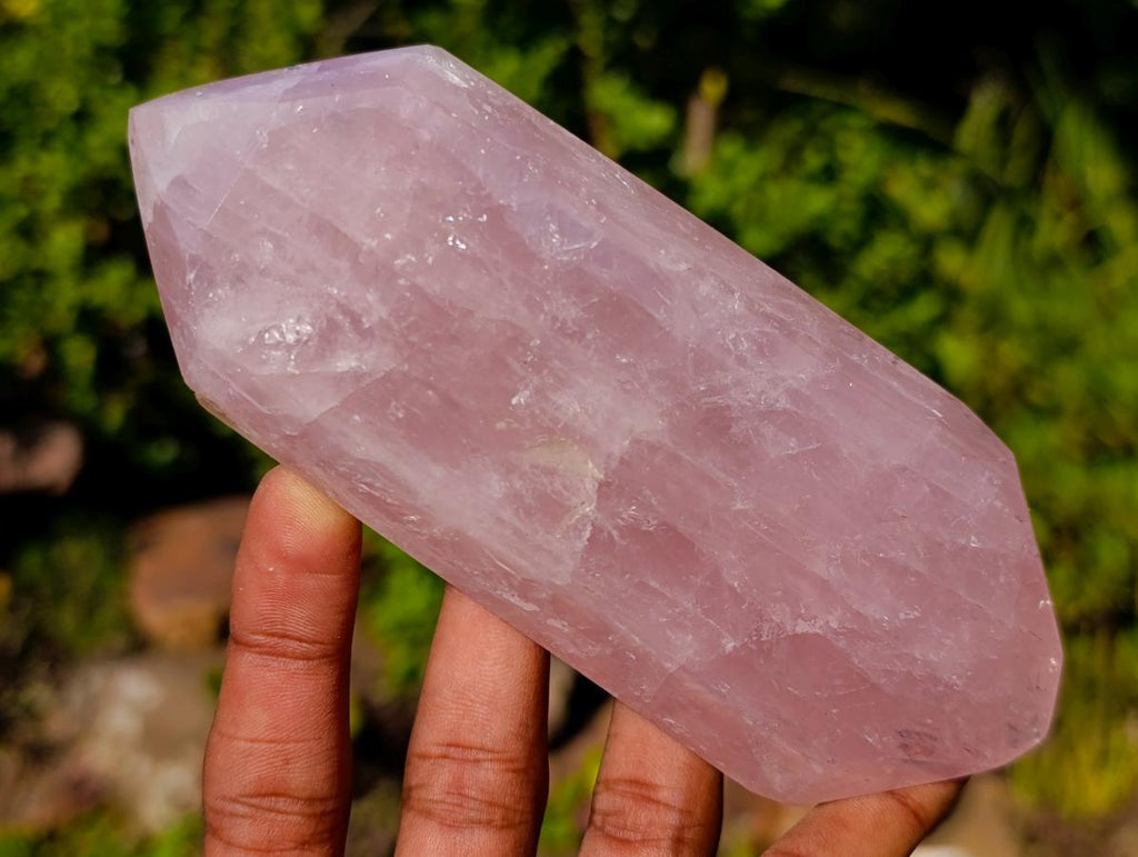 Polished Double Terminated Gemmy Rose Quartz Crystals x 3 From Madagascar - Toprock Gemstones and Minerals 