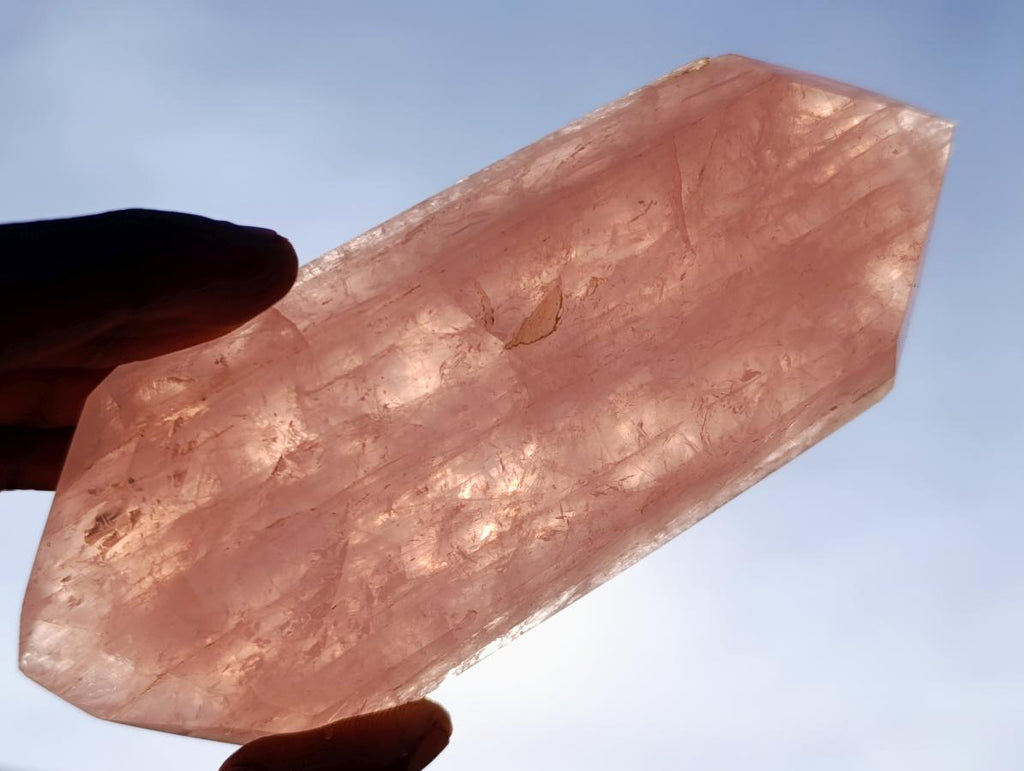 Polished Double Terminated Gemmy Rose Quartz Crystals x 3 From Madagascar - Toprock Gemstones and Minerals 