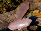 Polished Double Terminated Gemmy Rose Quartz Crystals x 3 From Madagascar - Toprock Gemstones and Minerals 